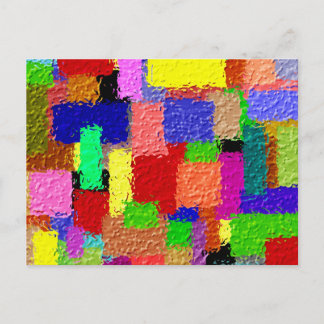 Colourful squares postcard
