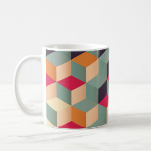 Colourful squares, retro geometric pattern. coffee mug