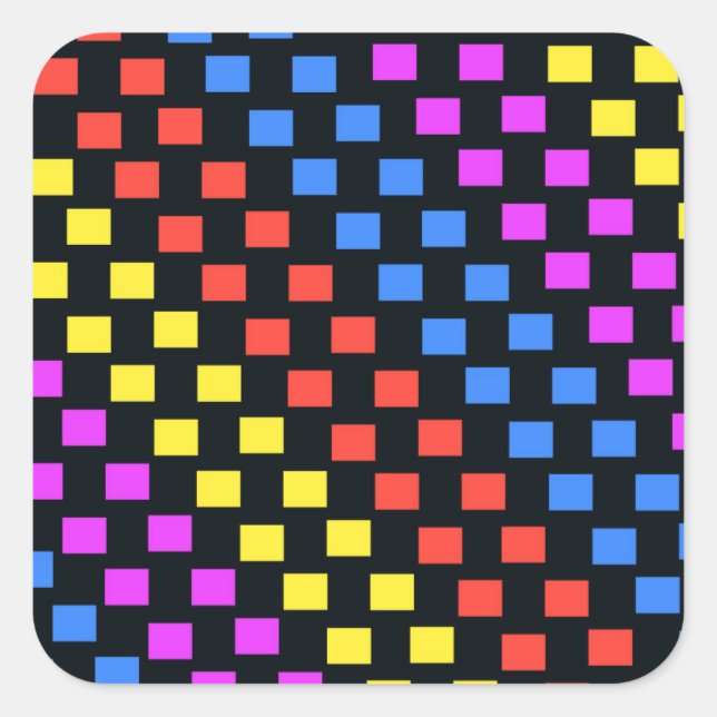 Colourful Squares Square Sticker (Front)