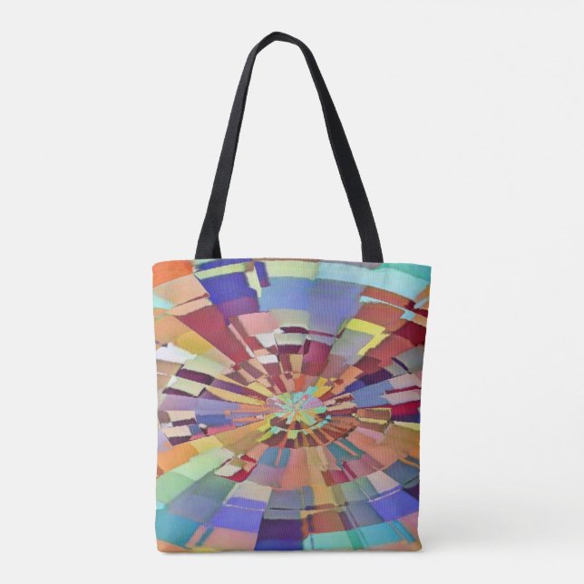 Colourful Squares Swirl Tote Bag (Back)