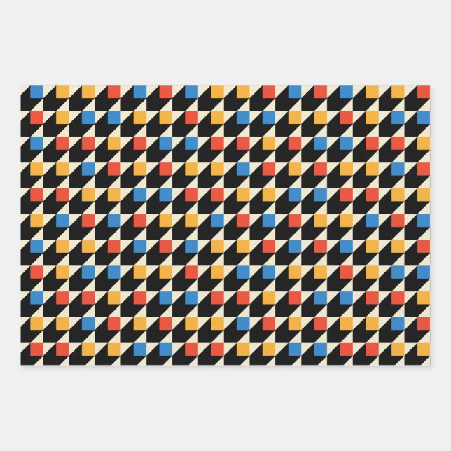 Colourful Squares Wrapping Paper (Front)