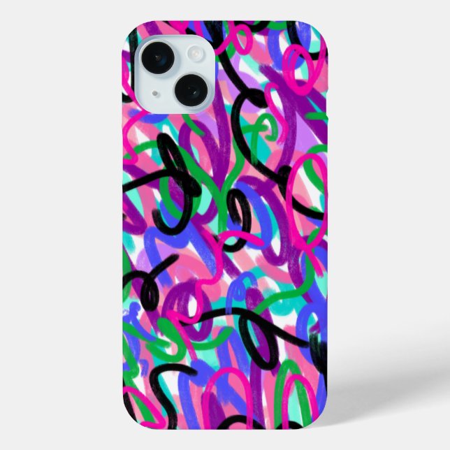 Colourful Squiggles Abstract Art Case-Mate iPhone Case (Back)