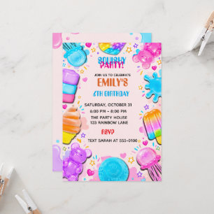 Colourful Squishy Birthday Party Invitation Cute