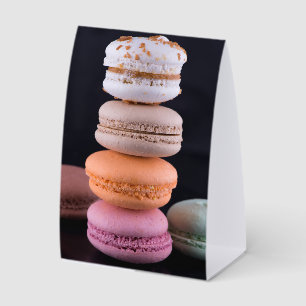 Colourful stack of French Macarons