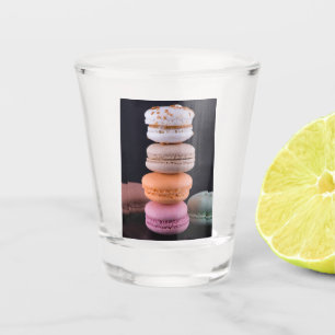 Colourful stack of French Macarons Shot Glass