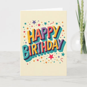 Colourful Stacked Birthday Card