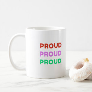 Colourful Stacked Proud Retro LGBTQ Pride Coffee Mug