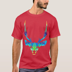 Colourful Stag Deer Head T-Shirt