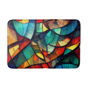 Colourful Stained Glass Abstraction Bath Mat