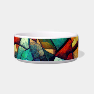 Colourful Stained Glass Abstraction Bowl