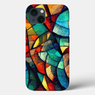 Colourful Stained Glass Abstraction iPhone 13 Case