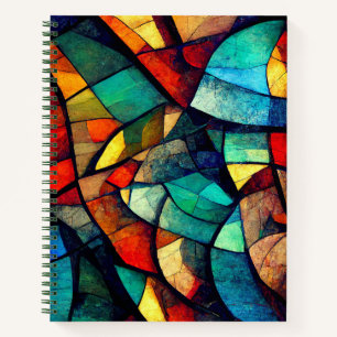 Colourful Stained Glass Abstraction Notebook