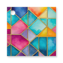Colourful Stained Glass Art Gift Tags