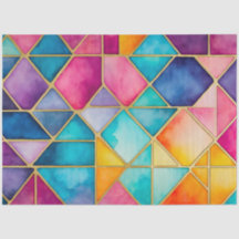 Colourful Stained Glass Art Tissue Paper