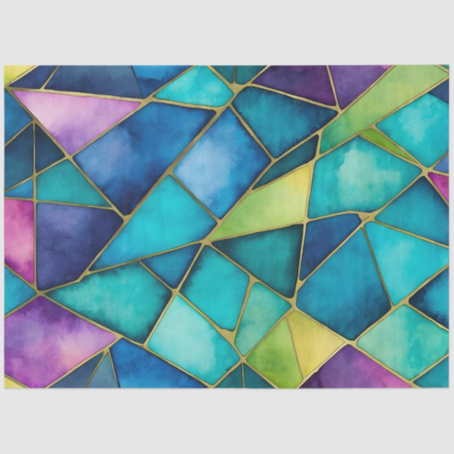 Colourful Stained Glass Art Tissue Paper (Front)