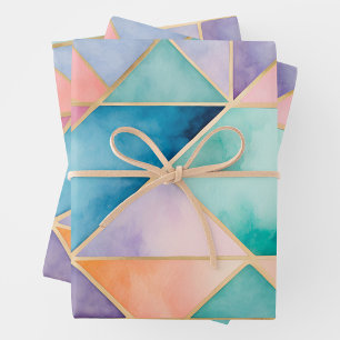 Colourful Stained Glass Art Wrapping Paper Sheets