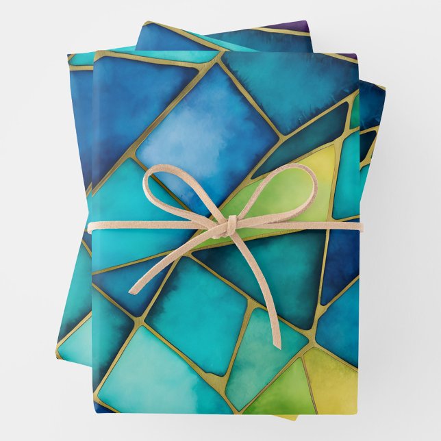 Colourful Stained Glass Art Wrapping Paper Sheets (Creator Uploaded)
