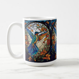 Colourful Stained Glass Artistic Hummingbird Coffee Mug