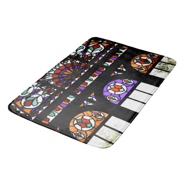Colourful Stained Glass Bath Mat (Angled)