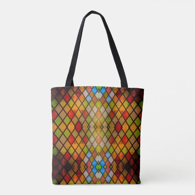 Colourful Stained Glass Bible Study  Tote Bag (Back)