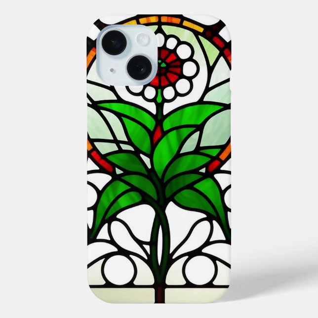 Colourful Stained Glass Depicting Flower Case-Mate iPhone Case (Back)