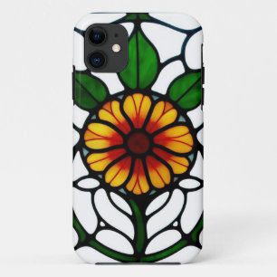Colourful Stained Glass Depicting Flower iPhone 11 Case