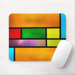 Colourful Stained Glass Design Mouse Mat