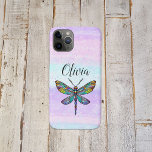 Colourful Stained Glass Dragonfly Wings iPhone 11 Pro Case<br><div class="desc">Personalised phone case with dragonfly with colourful stained glass wings.</div>