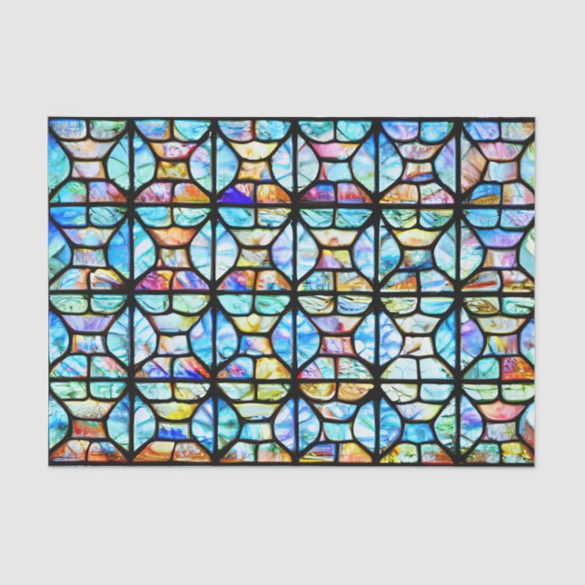 Colourful Stained Glass Effect Decoupage Tissue Pa Tissue Paper (Front)