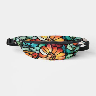 Colourful Stained Glass Floral Fanny Pack