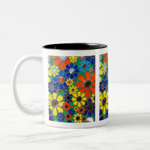 Colourful Stained Glass Floral Mug