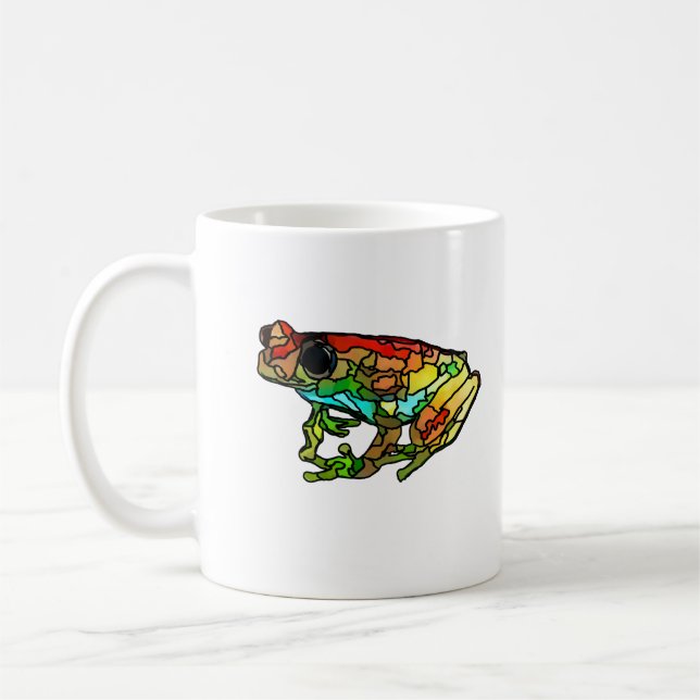 Colourful Stained Glass Frog Mug (Left)