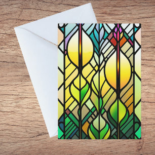 Colourful Stained Glass Illustration  Thank You Card