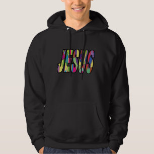 Colourful Stained Glass Jesus Design Christian Fai Hoodie