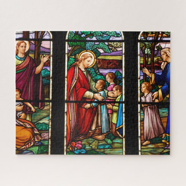 Colourful stained glass jigsaw puzzle (Horizontal)