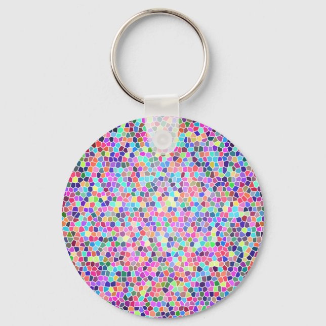 Colourful stained glass key ring (Front)