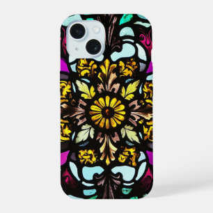 Colourful Stained Glass Mandala Art Elegance iPhone 15 Case