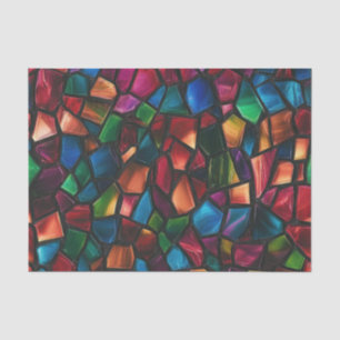 Colourful Stained Glass Mosaic Gem-Like Tissue Paper