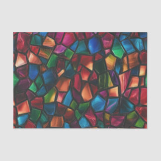 Colourful Stained Glass Mosaic Gem-Like Tissue Paper