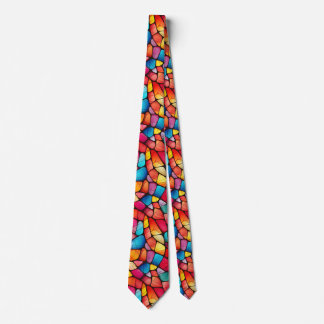 Colourful Stained Glass Pattern background Tie