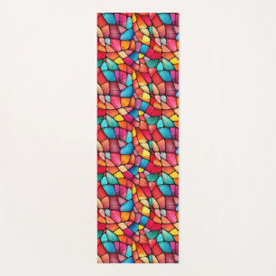 Colourful Stained Glass Pattern background Yoga Mat