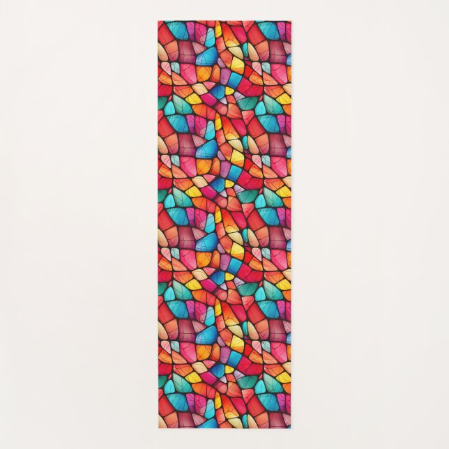Colourful Stained Glass Pattern background Yoga Mat (Front)