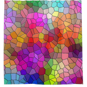 Colourful Stained Glass Pattern Shower Curtain