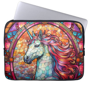 Colourful Stained Glass Unicorn Laptop Sleeve
