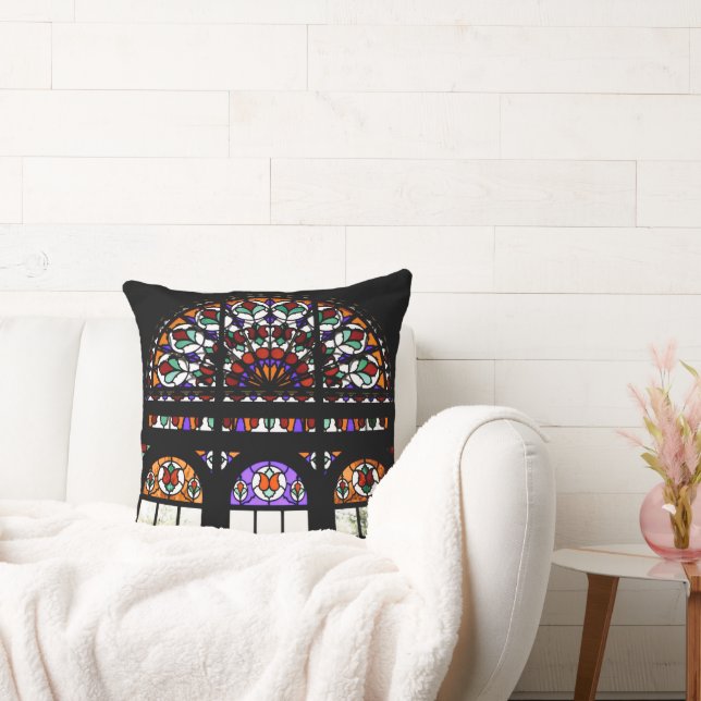 Colourful Stained Glass Window Cushion (Couch)