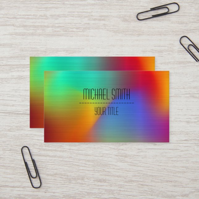Colourful Stainless Steel Metal Business Card (Front/Back In Situ)