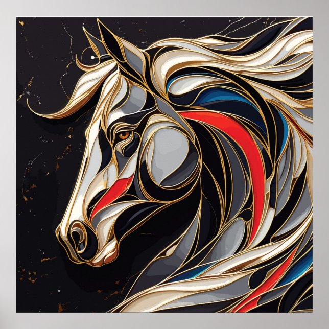 Colourful Stallion Spirit Poster (Front)