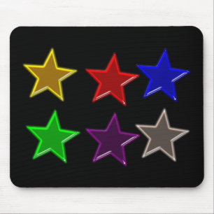 Colourful star buttons mouse mat