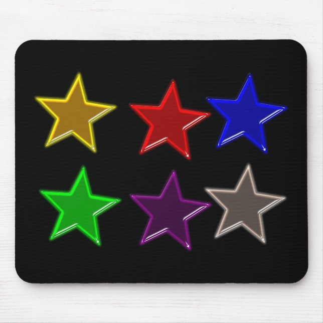 Colourful star buttons mouse mat (Front)