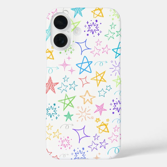 Colourful Star Doodle iPhone Case (Back)